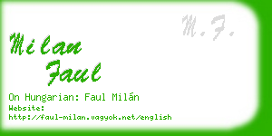 milan faul business card